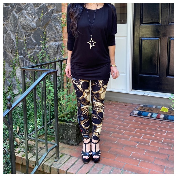 Skull roses print fabulous soft leggings - Picture 3 of 6